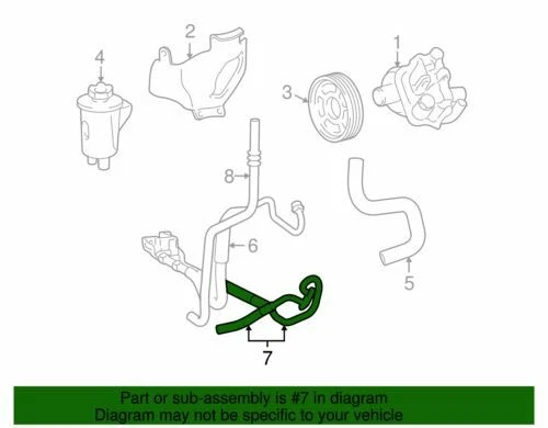 Manguera de presión de dirección asistida Ford Lincoln Aviator 2003-2005 OEM NUEVA 2C5Z3A719BA Foto 2 de 2