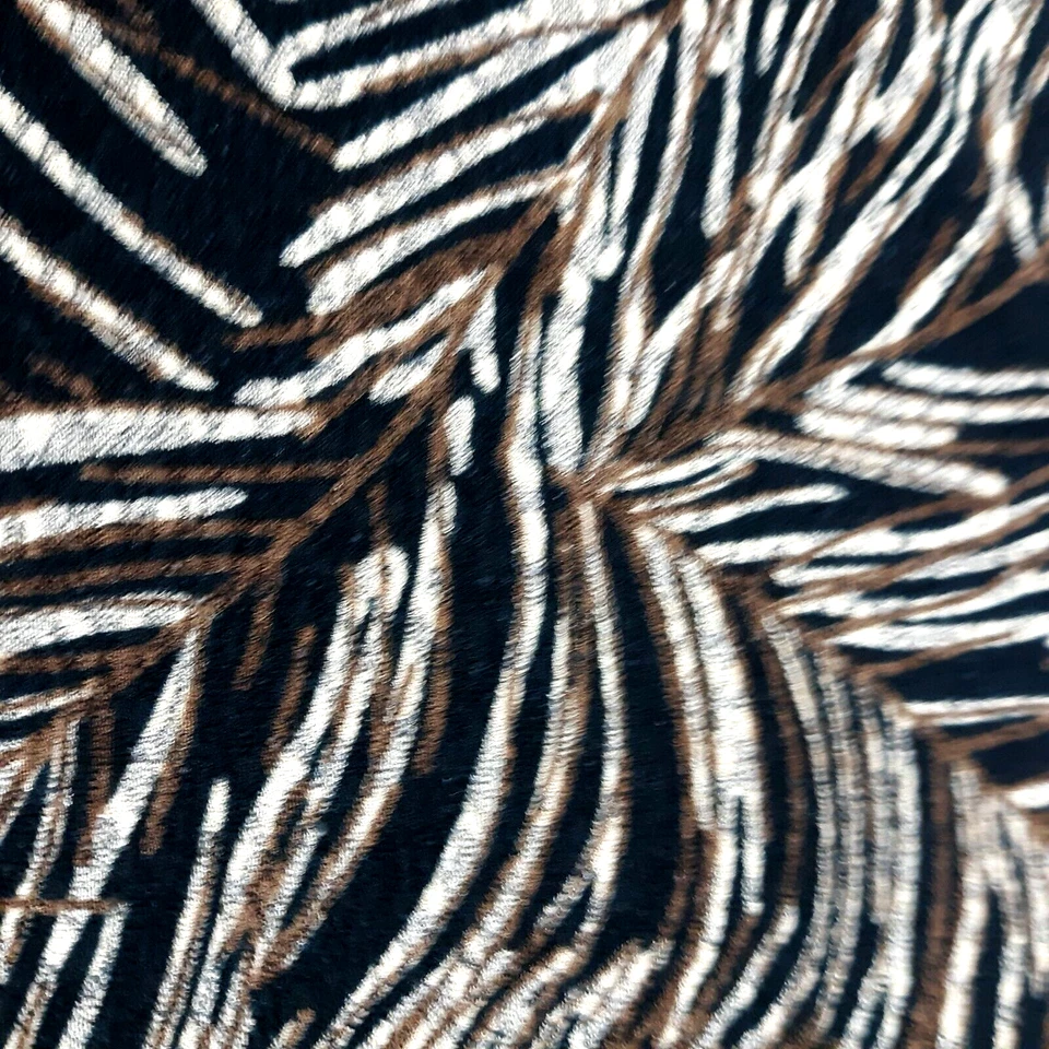 Sarah Bentley Women M Black Brown Cream Geometric Abstract Blouse V Neck Sleeves - Image 4 of 4