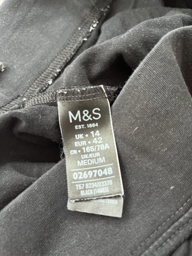 M&S Women's 2 Pack Leggings Size 14 Cotton Blend Red Black L22”/25” - Picture 11 of 12