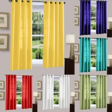 1PC GROMMET PANEL UNLINED SEMI SHEER WINDOW CURTAIN MIRA 55" X 63" 84" 95" 108"