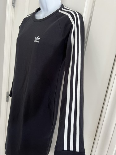 Girls Adidas Originals 3 Stripes Black Dress Sporty Athletic Medium - Picture 4 of 7