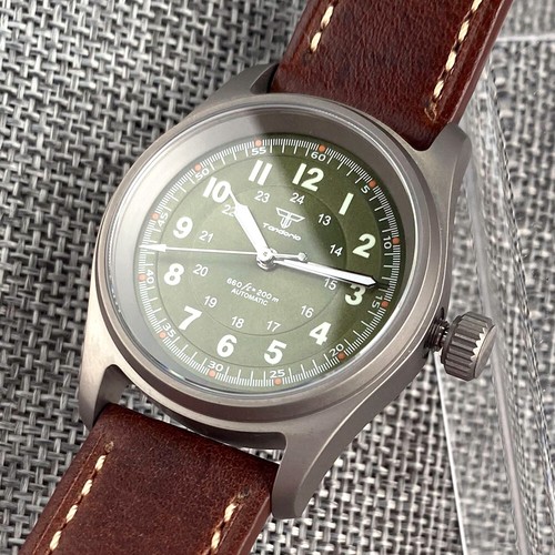 Reloj automático pequeño titanio 36 mm tandorio esfera negra Japón NH35A PT5000 para hombre - Imagen 4 de 20