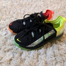 Nike LeBron XVIII 18 Black Crimson Volt Shoes CW2760-009 Size 6y