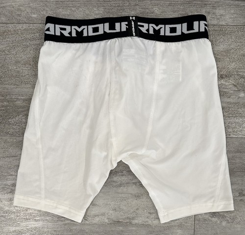 Under Armour UA HeatGear Youth White Compression Shorts Size Smal Brand New - Picture 4 of 7