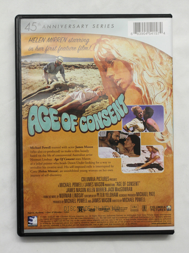 Age of Consent (DVD, 1969, 45th Anniversary, James Mason Helen Mirren, Very Good - Picture 2 of 4