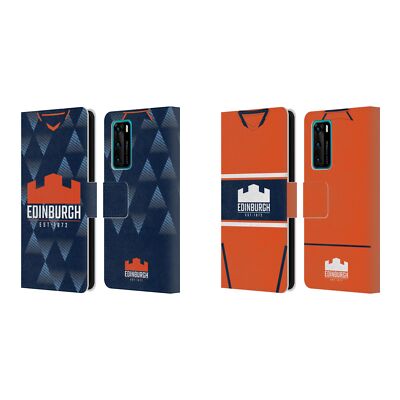 OFFICIAL EDINBURGH RUGBY 2022/23 CREST KIT LEATHER BOOK CASE FOR HUAWEI PHONES 4