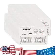 AZDENT Dental Orthodontic Brackets Metal Braces Standard MBT 022 Hooks 3-4-5/3