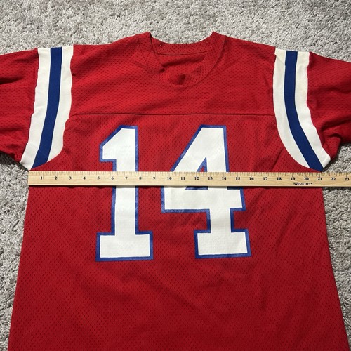 Vintage 1980s New England Patriots Champion Jersey Red 14 Men Large NFL Football - Picture 4 of 9