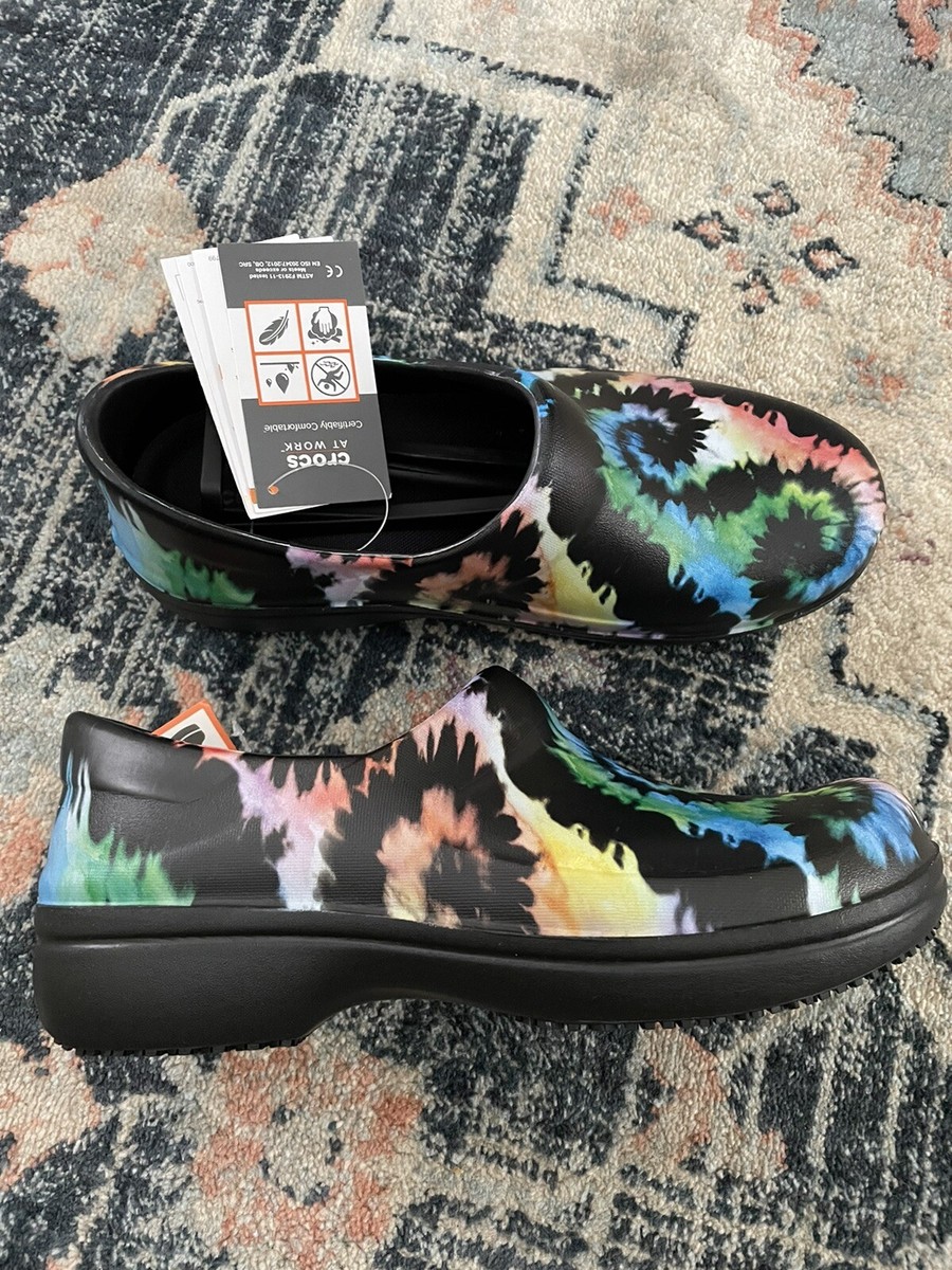 その他 L E S T Y Women's Crocs at WORK comfortable NEW with tags TYE DYE non slip