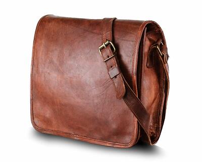 Unisex Echtleder Schulter Aktentasche Mac-Book Laptop Umhängetasche Messenger...