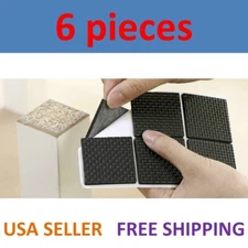 6 pcs Square Self Adhesive Furniture Leg Foam Felt Pads Anti Slip Mat Black 
