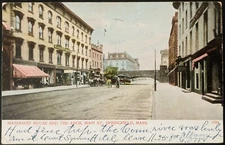 SPRINGFIELD, MASS. C.1906 PC.(A38)~VIEW OF MAIN ST. ARCH BRIDGE, MASSASOIT HOUSE