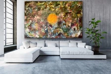 Colorfully Layered Abstract Expressionism, 72x108 EXTRA-LARGE Original Painting