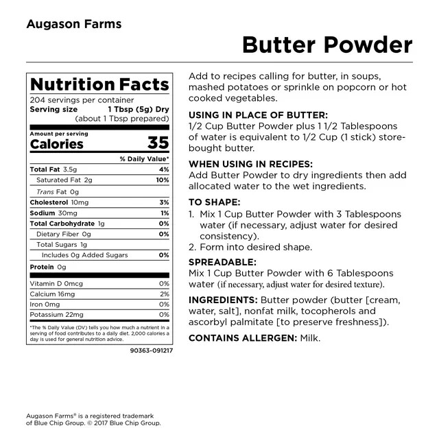 Augason Farms Butter Powder 2 lbs 4 oz No. 10 Can eBay