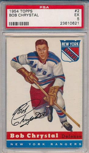 1954 TOPPS #2 BOB CHRYSTAL - PSA 5 EX (SVSC) - 第 1/2 張圖片