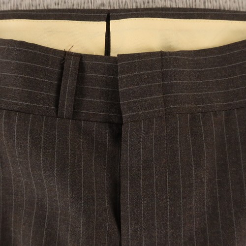 VTG 3 Piece Suit M Gray Chalk Stripe 100% Wool Hopsack USA 42R 37x27 - Picture 18 of 22