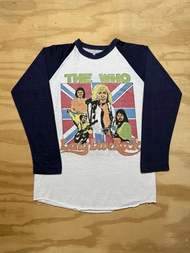 Vintage 70s 80s The Who Raglan Shirt Long Live Rock Tour Ban 1970s vintage concert t-shirt, vintage, single stitch, B+ condition