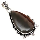 Pendant Polygram Jasper Gemstone Handmade Mother's Day Silver Jewelry 2.5"