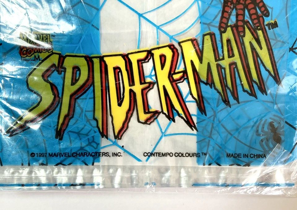 Bolsas transparentes Spider-Man 1997 vintage - 25 unidades - 4 1/4" x 9 1/2" - Marvel Foto 4 de 4