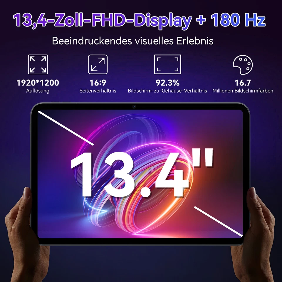 TABWEE T60 Pro 13.4 Zoll Wifi Tablet Andriod 15 24GB+256GB 10000mAh Gemini AI2.0 - Bild 3 von 4