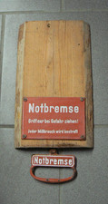 Original Emailleschild und Griff Notbremse Deutsche Reichsbahn DDR