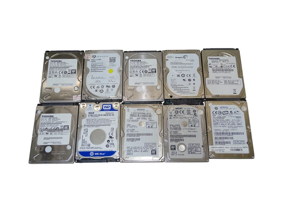 💻 Konvolut 10 diverse 2,5" 500GB SATA HDD Festplatten Bastler Laptop Ersatz 💻