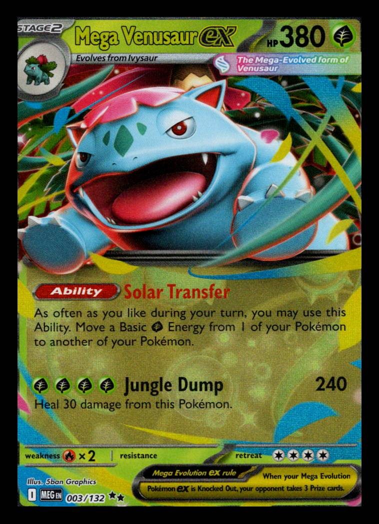 Mega Venusaur ex Holo Double Rare ME01: Mega Evolution 003/132 LP