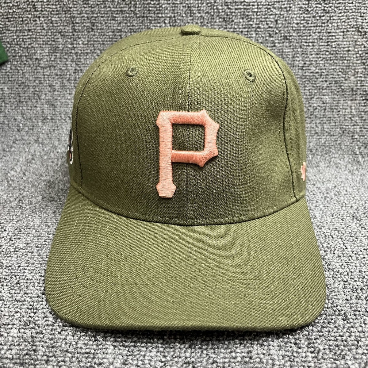 '47 Brand Pittsburgh Pirates 76th WS Olive Peach Snapback Hat OSFA New
