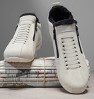 Khwfjas brand - Men's Fleece-Lined Sneakers: lace Side Zipper, beige color — photo 7