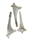 Set of 3  Horns Fenton Hobnail Glass Opalescent  EPERGNE Vase Vintage White Milk