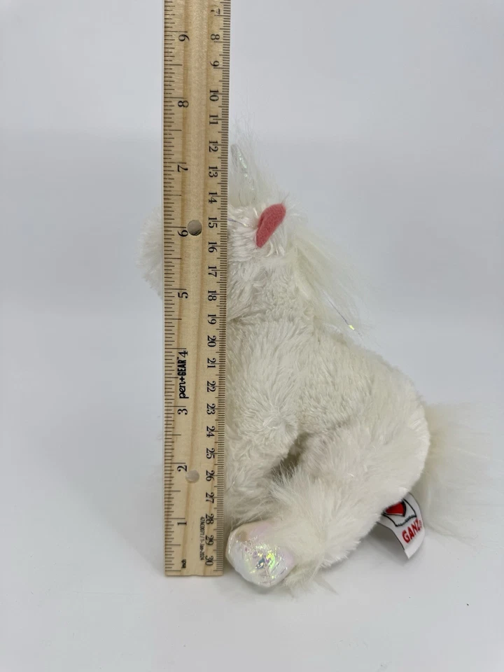 Ganz Webkinz Lil’ Kinz Unicorn White Plush Stuffed Animal Toy No Code Shiny Feet - Image 4 of 4