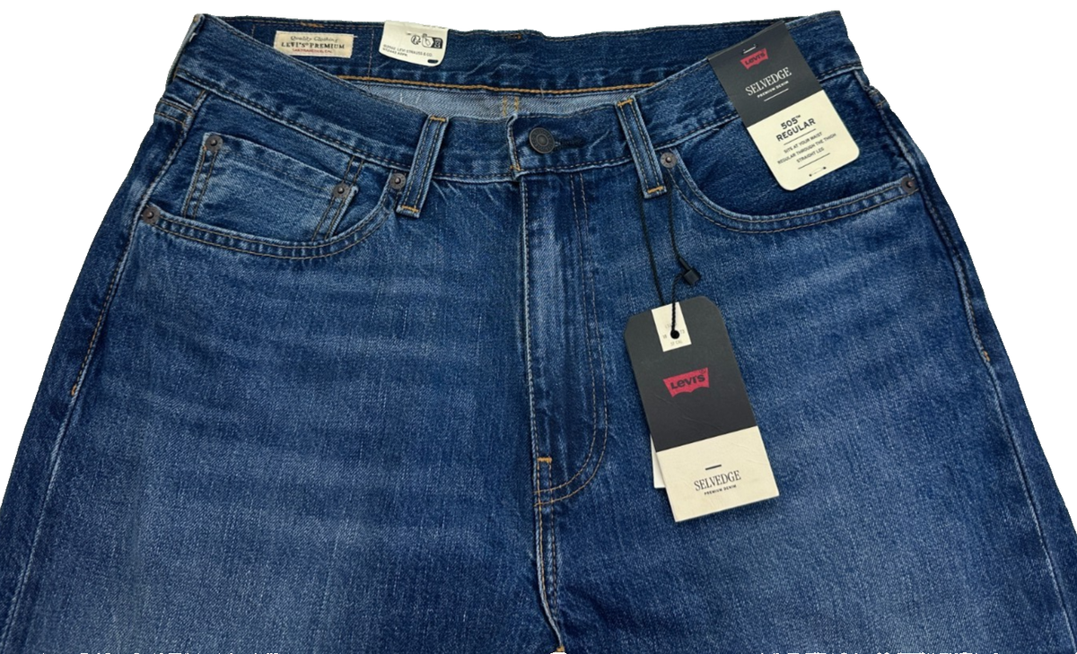 【ちんねん】Levi's Premium 505 デニム W33 L33 Levi's 505 Regular Fit Premium Selvedge Denim Men's Jeans W33 L32