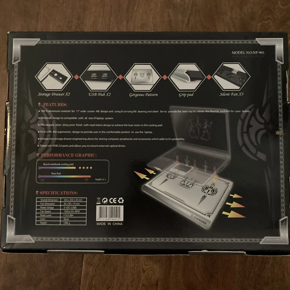 EverCool 17 Zoll reines Aluminium Royal Notebook Kühlpad, NP-901 # - Bild 3 von 4