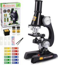 Science Kits for Kids Beginner Microscope with LED 100X 400X and 1200X-Include S