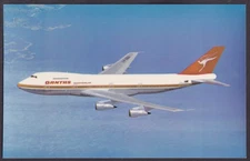 QANTAS Airways Boeing 747B airliner postcard 1970s