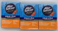 3PK Alka-Seltzer Plus Cold & Flu Day ~ 24 Liquid Gels Each ~ EXP 5/26+