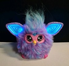 Furby Purple Plush Tie Dye Interactive Toy 2023 Glowing Ears - Tested