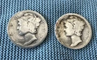 2-1921 Mercury Dimes KEY DATE  Circulated very worn see pictures