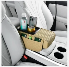 Car Armrest Cushion Cover Center Console Box Pad w/ Pocket Cup Holder For Lexus