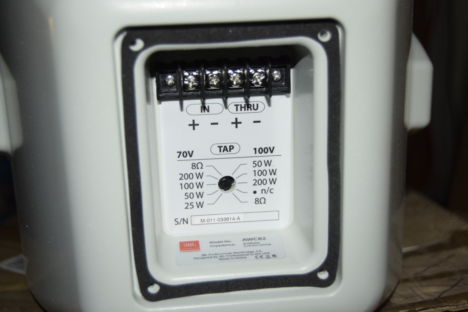 New! JBL White Surface Mount Indoor/Outdoor Commercial Speaker AWC82 / 200 Watt