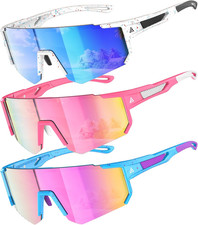 3 Pack Kids Sunglasses Youth Baseball Softball Sunglasses for Girls Boys Age ...