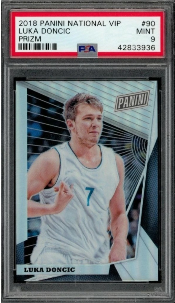2018 Panini The National VIP Rookie /99 Silver Prizm #90 Luka Doncic RC SP PSA 9 view 14