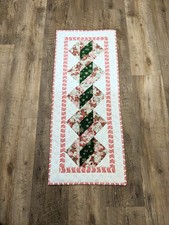 Handmade Quilted Table Runner, Reversible, Christmas, PEPPERMINT TWIST