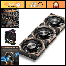 120MM ARGB PC Case Fan 3 Pack - 2000RPM PWM Cooling, Daisy-Chain, Black