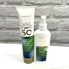 BATH  BODY WORKS SPF 50 Waikiki Beach Coconut Sunscreen Lotion  Spray 6oz Set