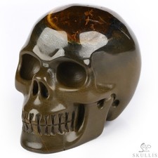 2.0" Autum Leaves Stone Hand Carved Crystal Skull, Realistic, Crystal Healing