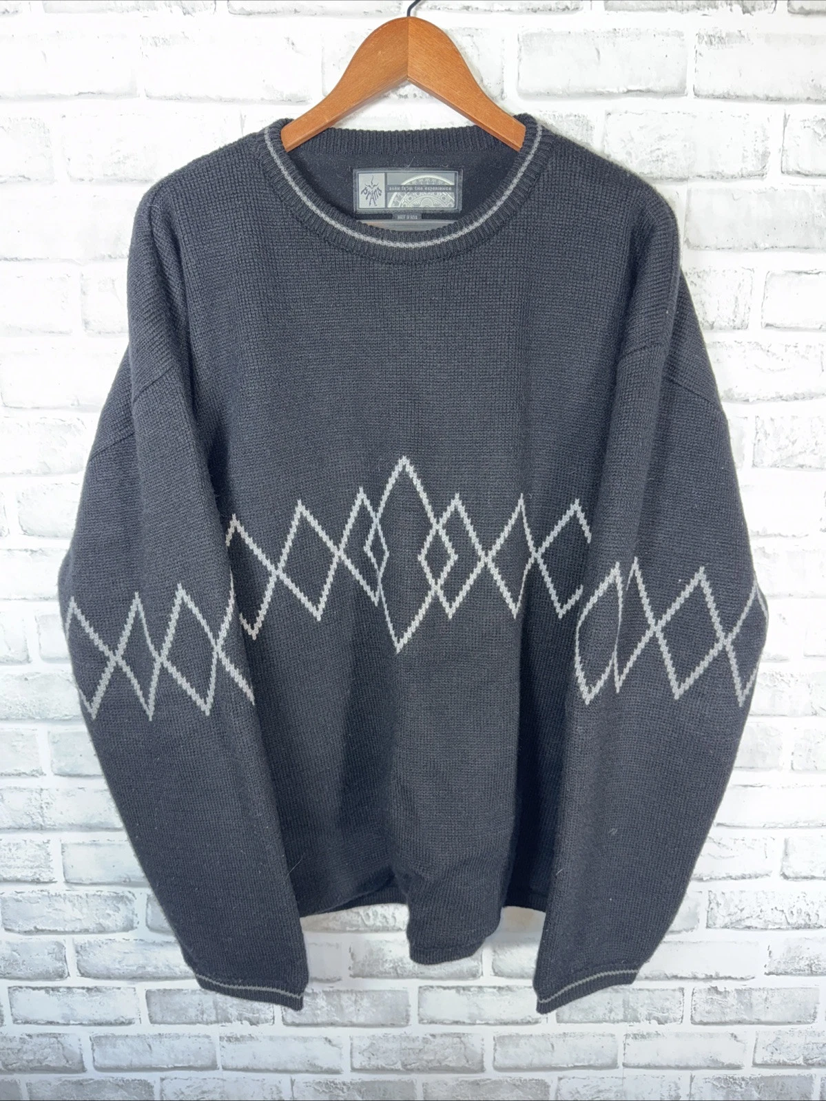 PRANA Wool Blend Pullover Windbreaker Ski Sweater Mens XL