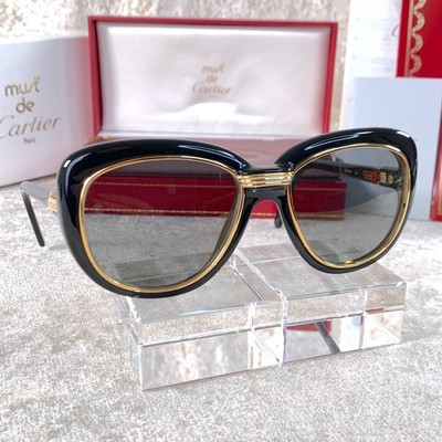 Cartier Black and Gold Sunglass Case BRAND NEW! Large Authentic Cartier Glasses Case, Box and  main image 2