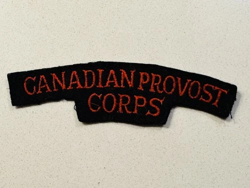 WW2 original CANADIAN PROVOST CORPS Canada Military Army Shoulder Title Badge