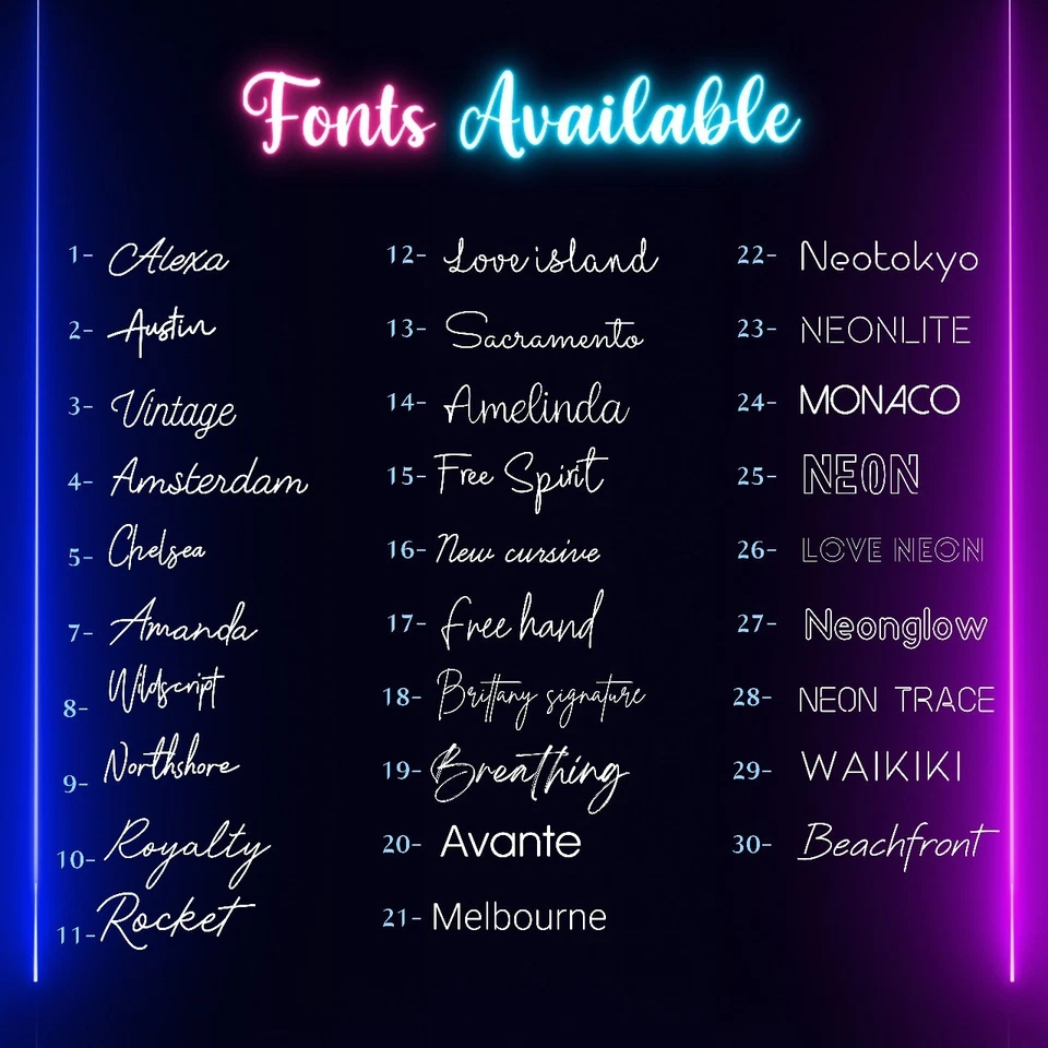 Personalized Neon Sign Custom LED Neon Name Sign Home Decor Logo Business Sign - Image 2 of 4